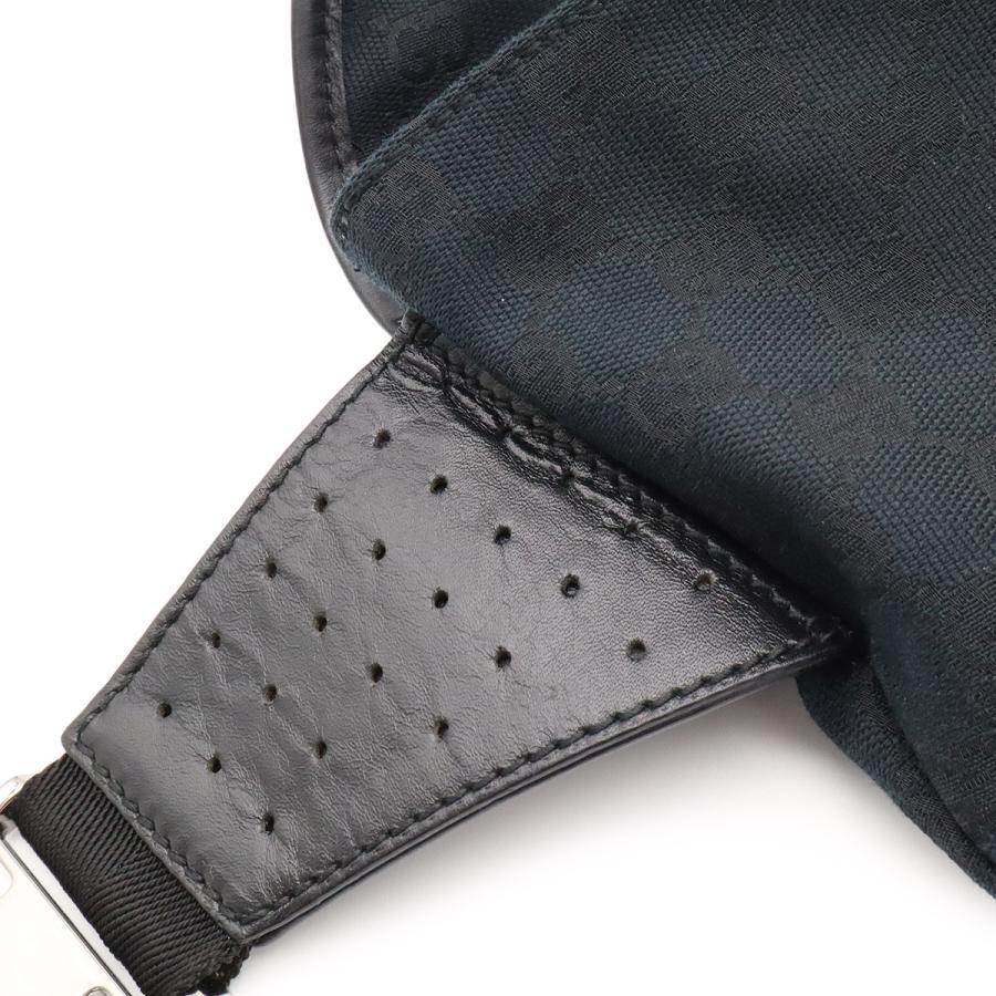 GUCCI グッチ GGキャンバス ボディバッグ ウエストバッグ ウエストポーチ レザー ブラック 黒 シルバー金具 145851 | GUCCI | 04