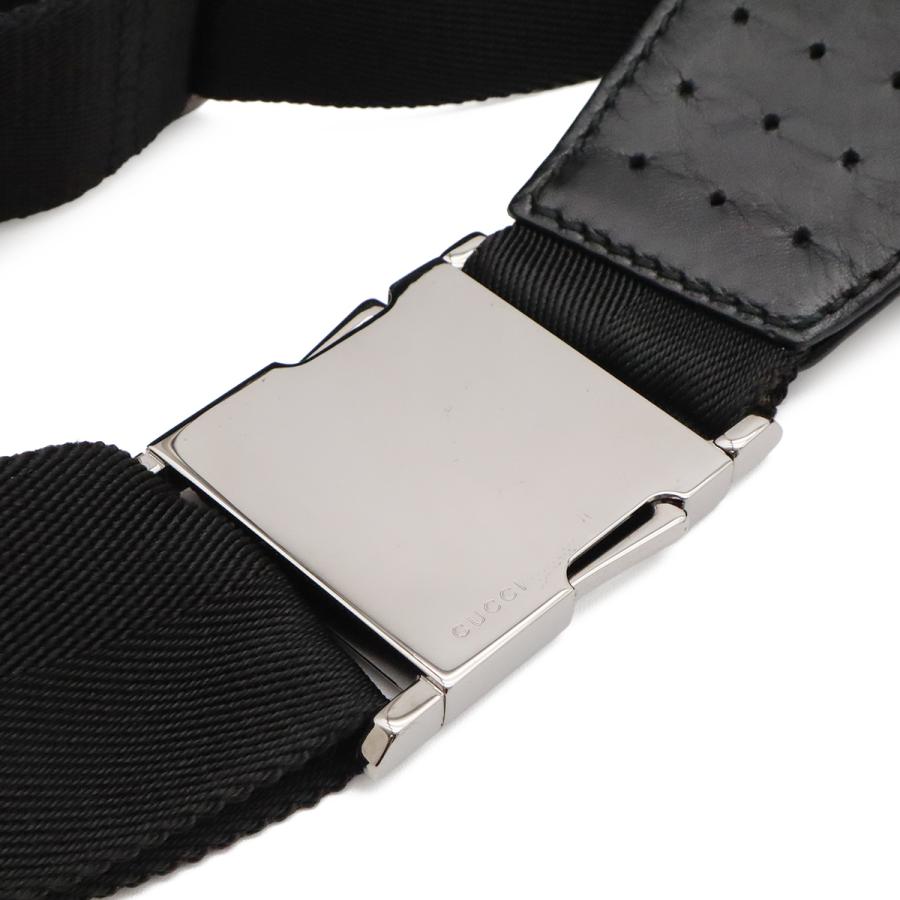 GUCCI グッチ GGキャンバス ボディバッグ ウエストバッグ ウエストポーチ レザー ブラック 黒 シルバー金具 145851 | GUCCI | 05