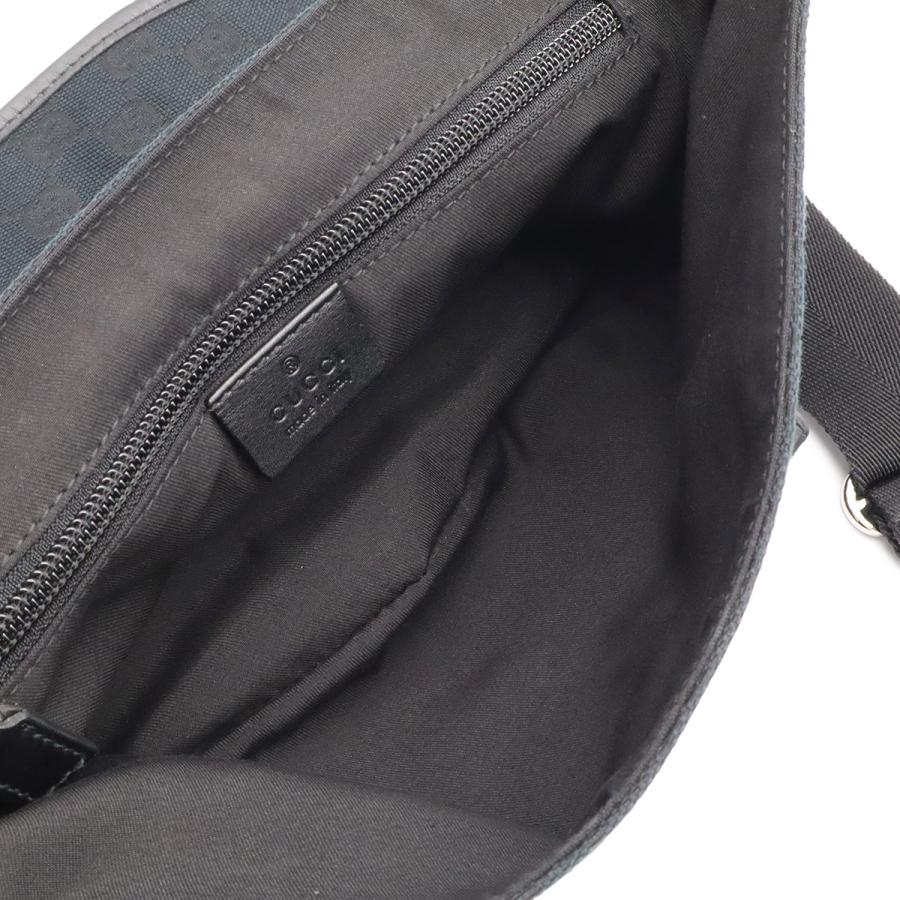 GUCCI グッチ GGキャンバス ボディバッグ ウエストバッグ ウエストポーチ レザー ブラック 黒 シルバー金具 145851 | GUCCI | 07