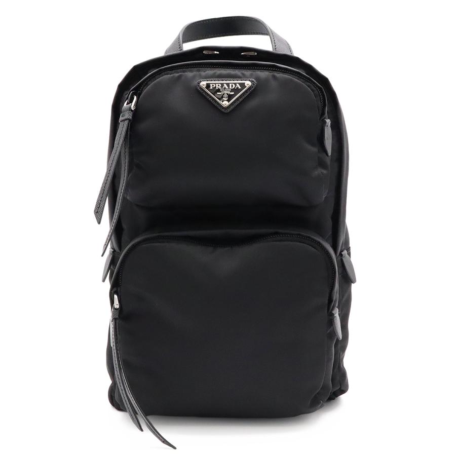PRADA プラダ トライアングルロゴ ボディバッグ ショルダーバッグ ワンショルダー 斜め掛け ナイロン レザー NERO ブラック 黒 1BZ026 | PRADA