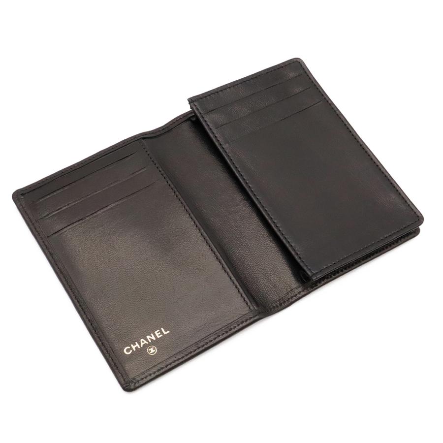CHANEL シャネル ココマーク カードケース 名刺入れ パスケース ラムスキン レザー ブラック 黒 | CHANEL | 03