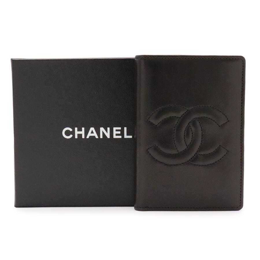CHANEL シャネル ココマーク カードケース 名刺入れ パスケース ラムスキン レザー ブラック 黒 | CHANEL | 06