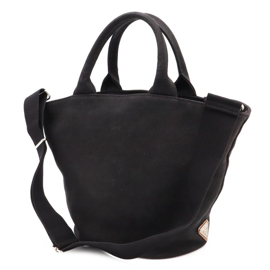 PRADA プラダ カナパ トートバッグ ハンドバッグ 2WAY ショルダーバッグ 斜め掛け キャンバス レザー NERO ブラック 黒 ポーチ欠品 | PRADA | 01