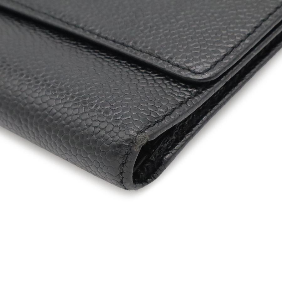CHANEL シャネル ココマーク 3つ折財布 三つ折り財布 キャビアスキン レザー ブラック 黒 ゴールド金具 | CHANEL | 02