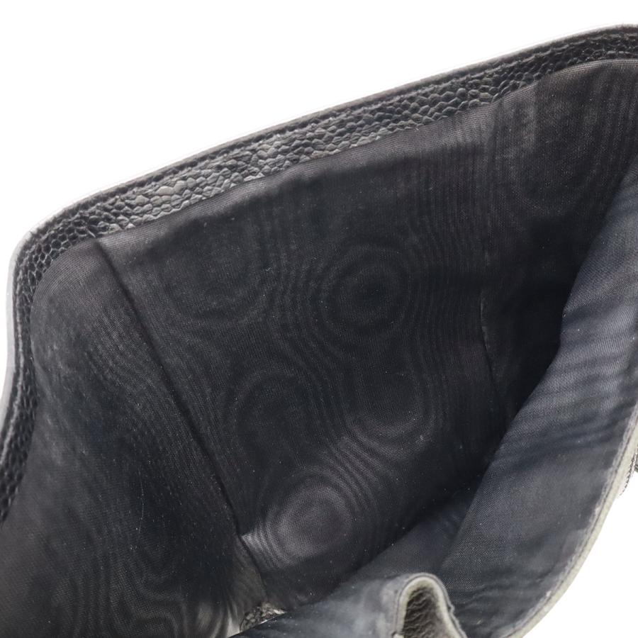 CHANEL シャネル ココマーク 3つ折財布 三つ折り財布 キャビアスキン レザー ブラック 黒 ゴールド金具 | CHANEL | 06