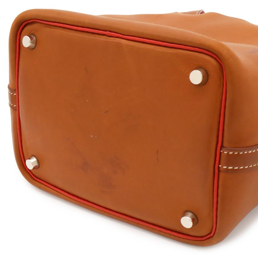 HERMES エルメス ピコタンロック PM ハンドバッグ ミニバッグ トートバッグ ヴォーバレニア レザ0ー ブラウン 茶 レッド 赤 ゴールド金具 | HERMES | 02
