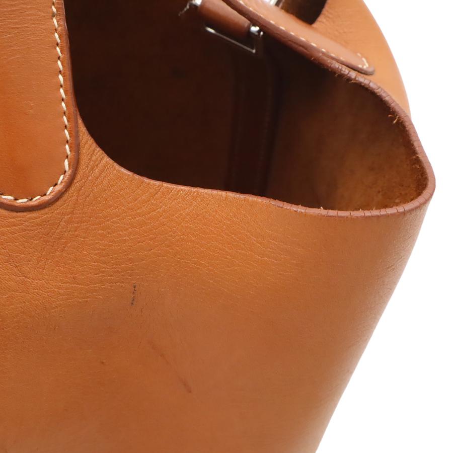 HERMES エルメス ピコタンロック PM ハンドバッグ ミニバッグ トートバッグ ヴォーバレニア レザ0ー ブラウン 茶 レッド 赤 ゴールド金具 | HERMES | 06