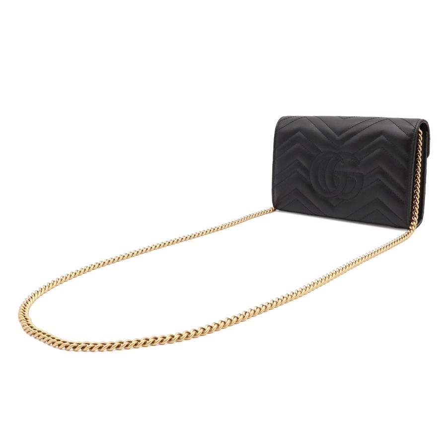 GUCCI グッチ GGマーモント ショルダーバッグ チェーンバッグ チェーンウォレット 2WAY クラッチバッグ キルティングレザー ブラック | GUCCI | 01