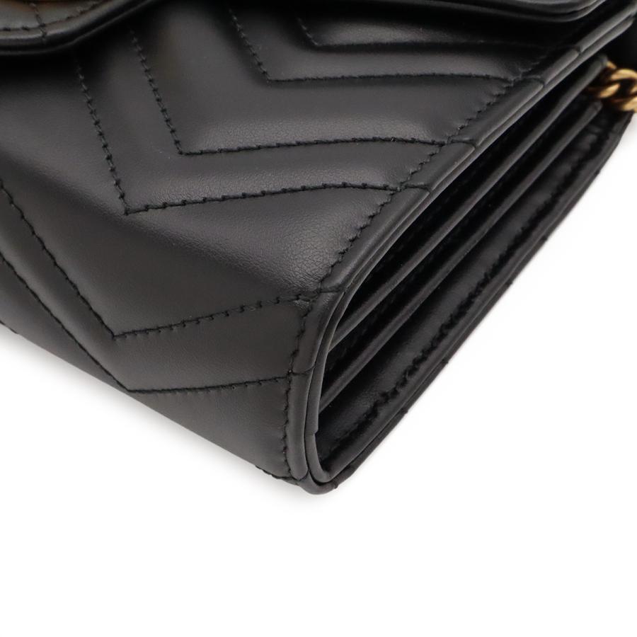 GUCCI グッチ GGマーモント ショルダーバッグ チェーンバッグ チェーンウォレット 2WAY クラッチバッグ キルティングレザー ブラック | GUCCI | 02