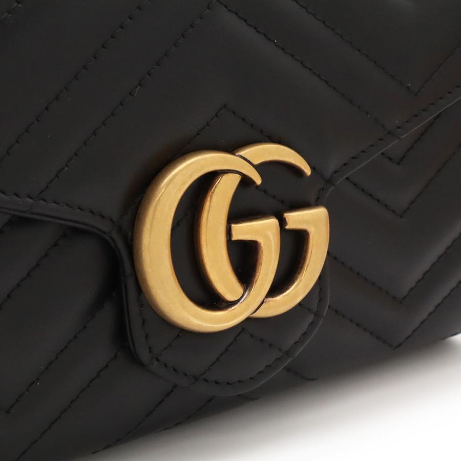 GUCCI グッチ GGマーモント ショルダーバッグ チェーンバッグ チェーンウォレット 2WAY クラッチバッグ キルティングレザー ブラック | GUCCI | 04