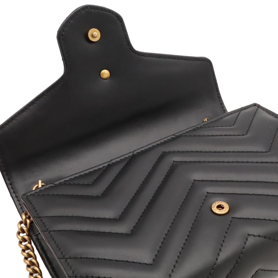 GUCCI グッチ GGマーモント ショルダーバッグ チェーンバッグ チェーンウォレット 2WAY クラッチバッグ キルティングレザー ブラック | GUCCI | 05