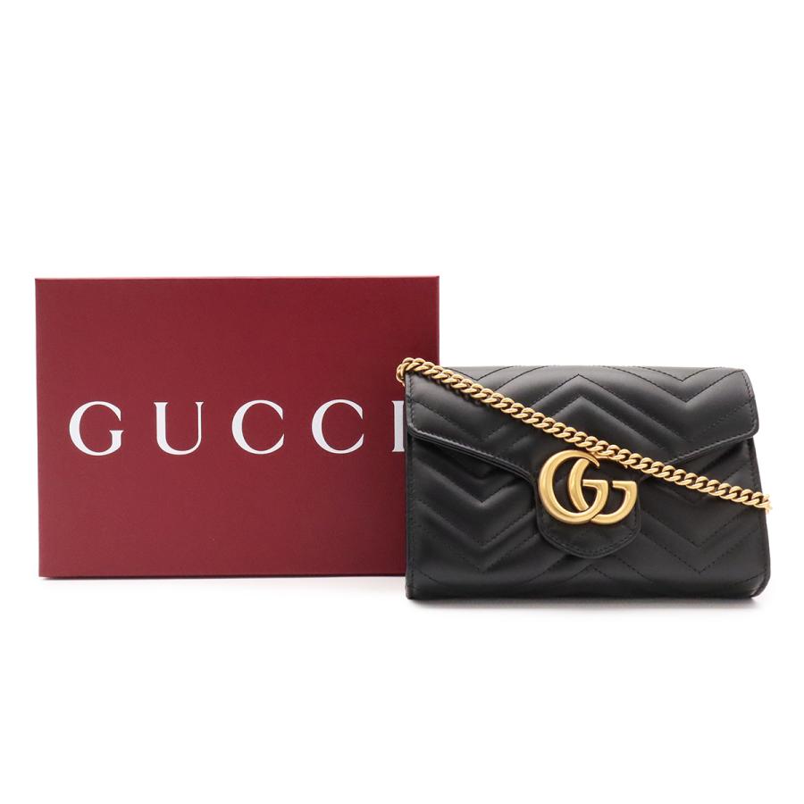 GUCCI グッチ GGマーモント ショルダーバッグ チェーンバッグ チェーンウォレット 2WAY クラッチバッグ キルティングレザー ブラック | GUCCI | 07