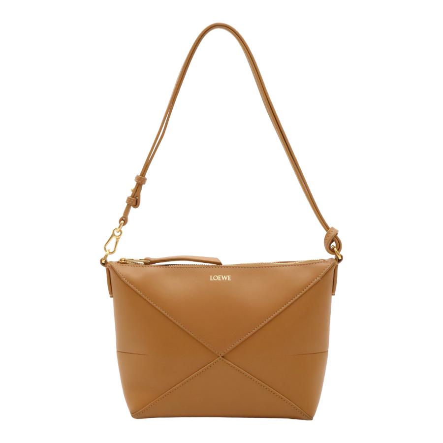 LOEWE ロエベ パズルフォルド ポーチ ショルダーバッグ 2WAY クラッチバッグ シャイニーナパカーフ ウォームデザート キャメル | LOEWE