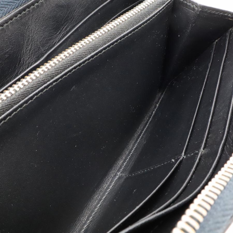 LOEWE ロエベ リピート アナグラム ジッピーウォレット ラウンドファスナー 長財布 レザー ネイビー 紺 シルバー金具 | LOEWE | 06