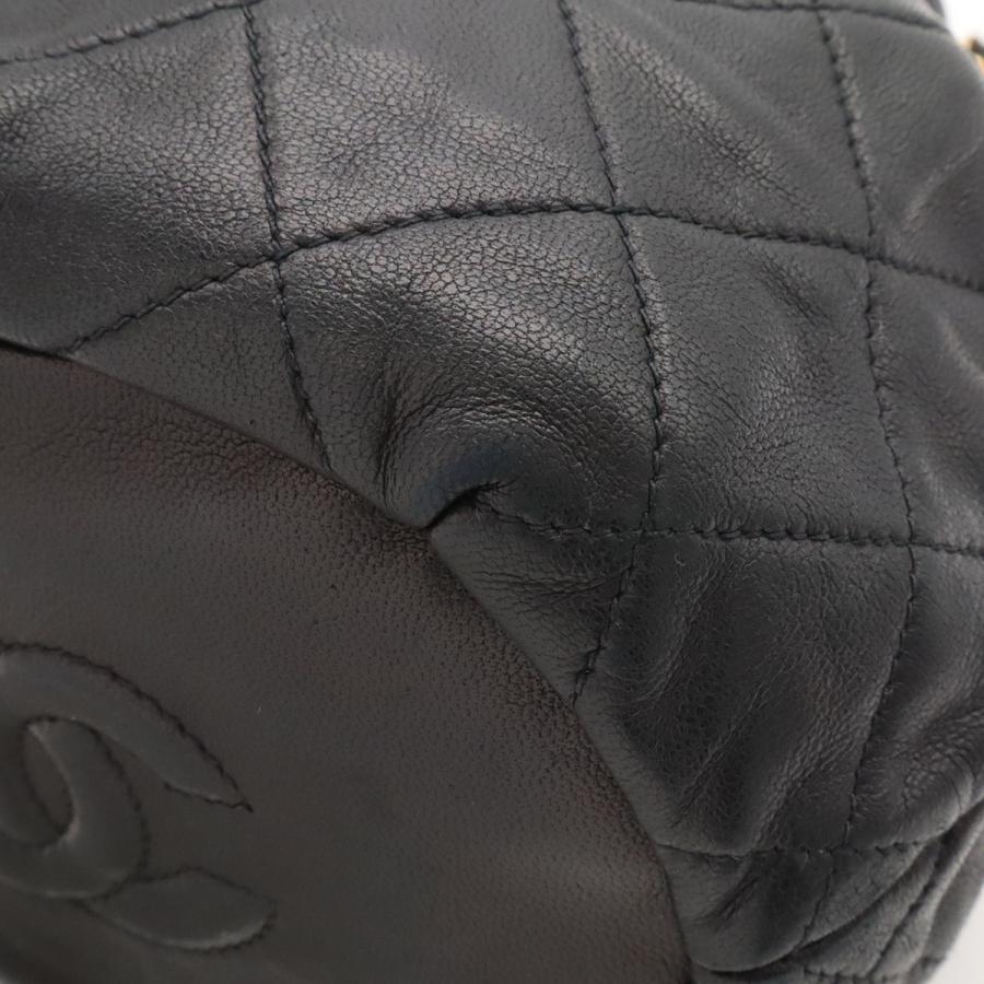 CHANEL シャネル マトラッセ チェーンショルダー ショルダーバッグ 斜め掛け ミニバッグ 巾着型 レザー ブラック 黒 ゴールド金具 | CHANEL | 02