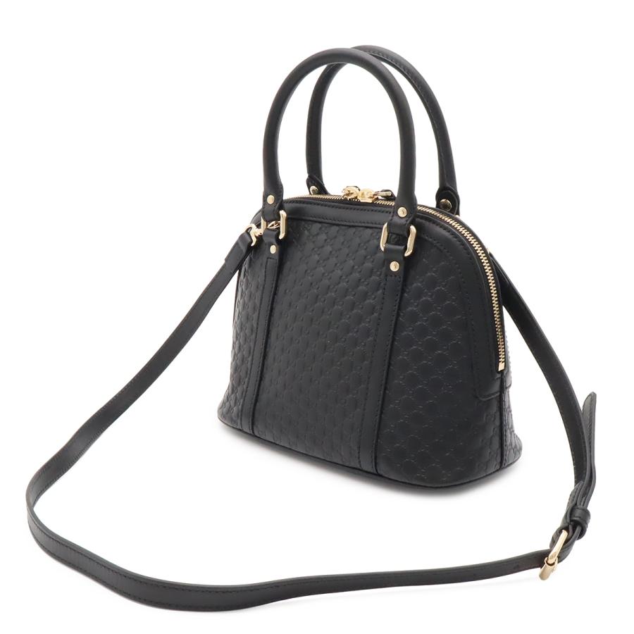 GUCCI グッチ マイクログッチシマ ハンドバッグ ミニバッグ 2WAY ショルダーバッグ レザー ブラック 黒 ゴールド金具 アウトレット品 | GUCCI | 01