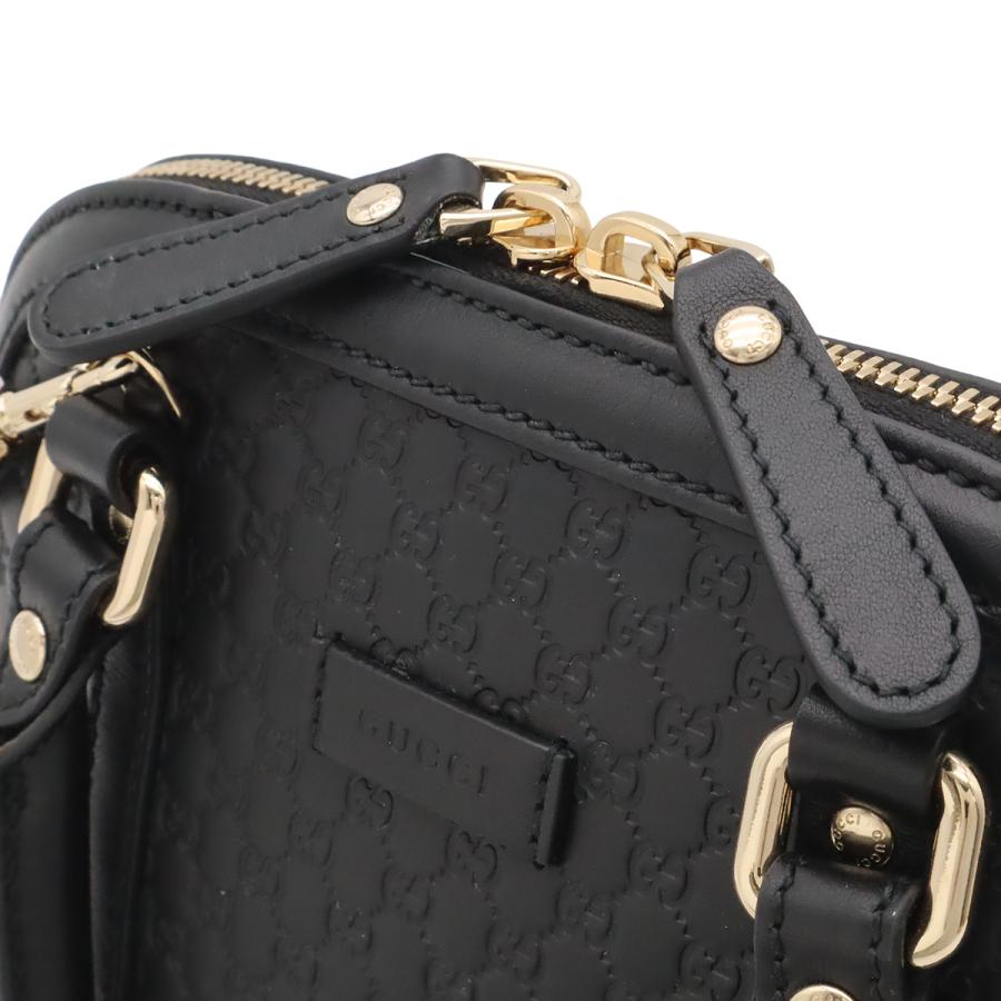 GUCCI グッチ マイクログッチシマ ハンドバッグ ミニバッグ 2WAY ショルダーバッグ レザー ブラック 黒 ゴールド金具 アウトレット品 | GUCCI | 03