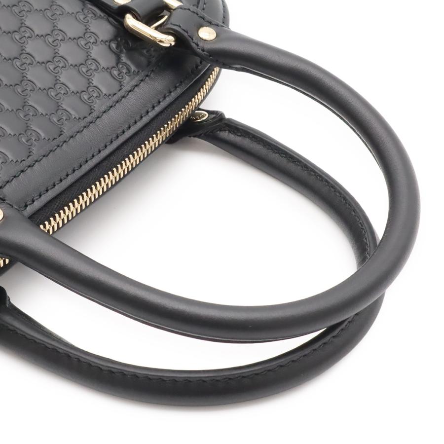 GUCCI グッチ マイクログッチシマ ハンドバッグ ミニバッグ 2WAY ショルダーバッグ レザー ブラック 黒 ゴールド金具 アウトレット品 | GUCCI | 06