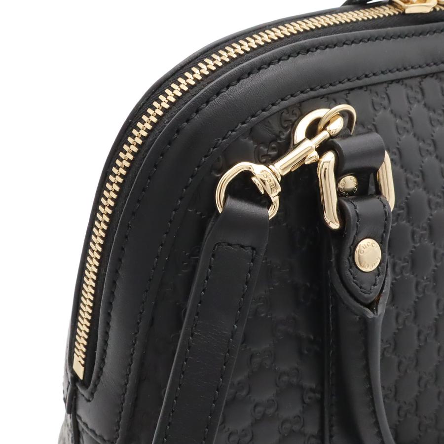 GUCCI グッチ マイクログッチシマ ハンドバッグ ミニバッグ 2WAY ショルダーバッグ レザー ブラック 黒 ゴールド金具 アウトレット品 | GUCCI | 07