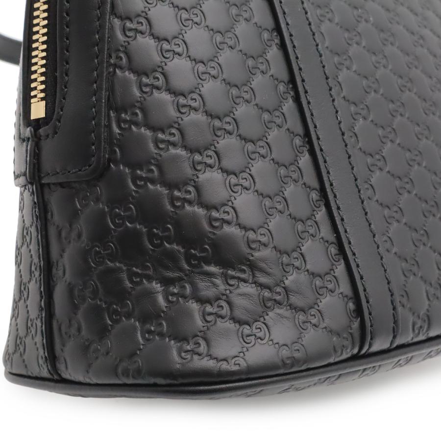 GUCCI グッチ マイクログッチシマ ハンドバッグ ミニバッグ 2WAY ショルダーバッグ レザー ブラック 黒 ゴールド金具 アウトレット品 | GUCCI | 08