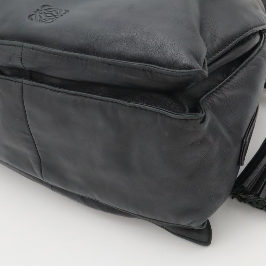 LOEWE ロエベ フラメンコ ショルダーバッグ ポシェット 斜め掛け 2WAY 巾着型 フリンジ タッセル ナッパレザー ブラック 黒 ゴールド金具 | LOEWE | 02