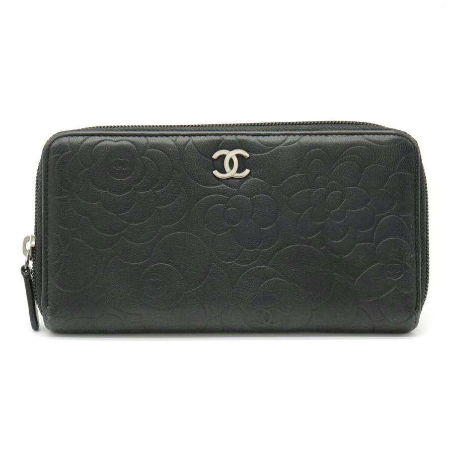 CHANEL シャネル カメリア エンボス ココマーク ジップウォレット