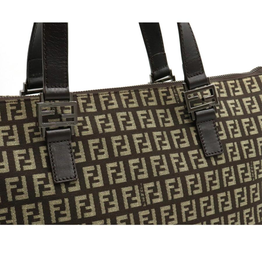 FENDI】小さめトートバッグ ズッカ柄 キャンバス ブラウン×ブラック
