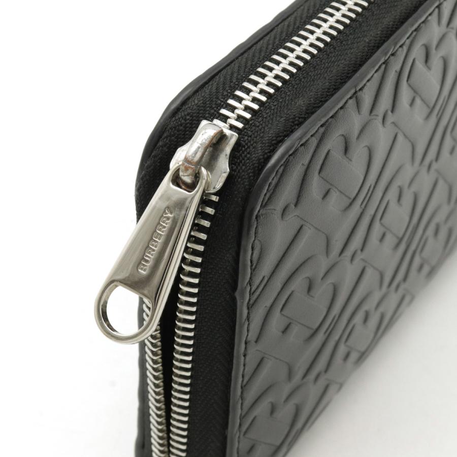 Burberry バーバリー ラウンドファスナー 長財布 ブラック レザー Burberry バーバリー ラウンドファスナー 長財布 ブラック レザー