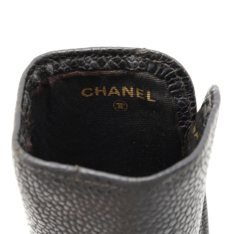 シャネルメガネケース小物入れキャビアスキン黒CHANEL