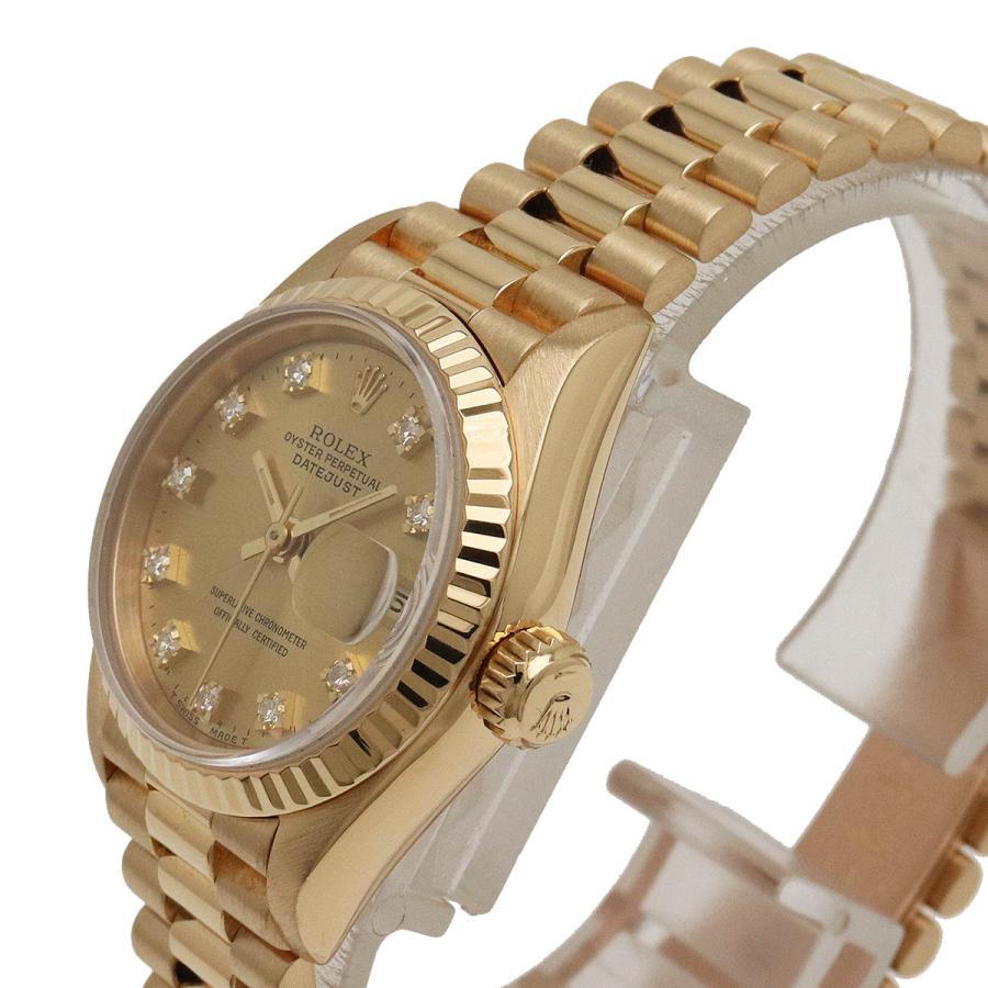 ROLEX ロレックス デイトジャスト 10P ダイヤ YG 無垢 K18 ゴールド E番 レディース AT オートマ 腕時計 69178G | ROLEX | 04