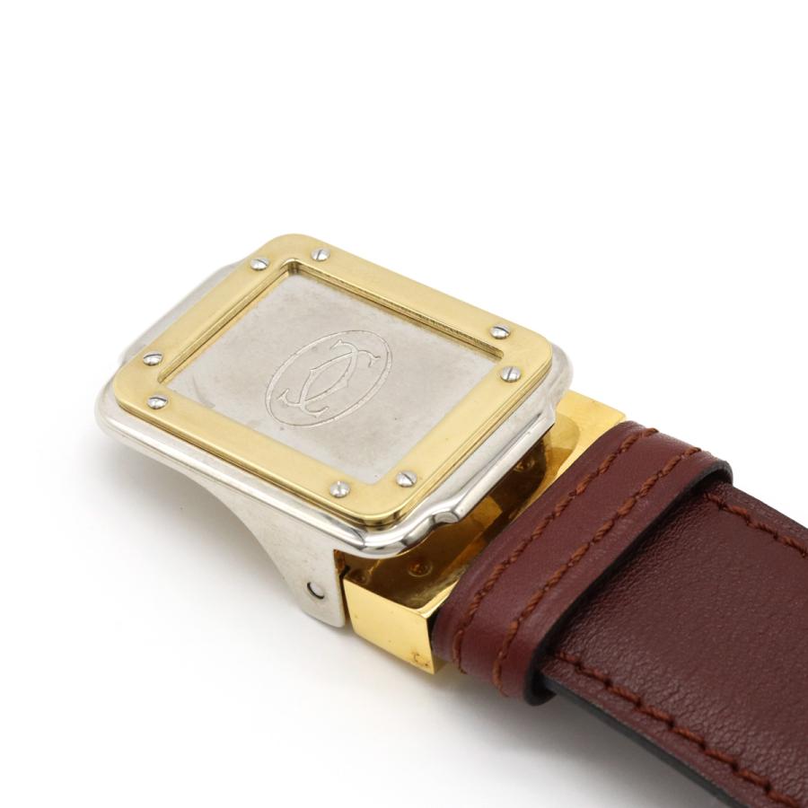 Cartier カルティエ サントス マスト ベルト レザー ボルドー シルバー金具 ゴールド金具｜blumin｜03