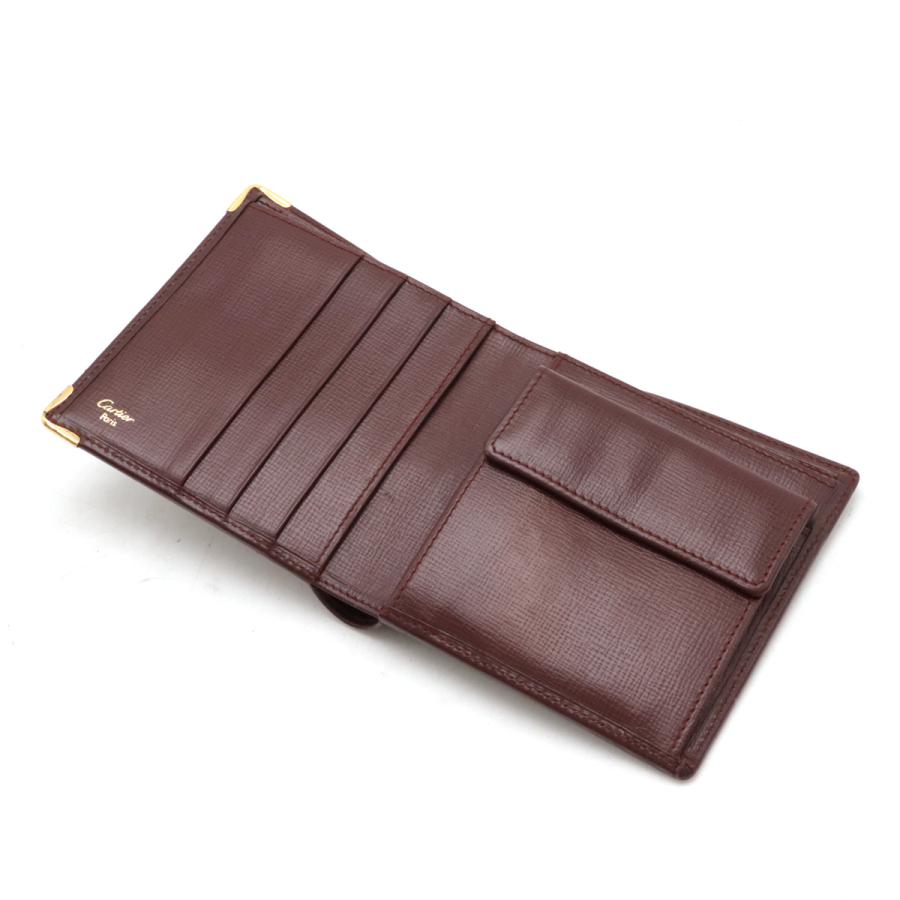 Cartier カルティエ マストライン マスト ドゥ カルティエ 2つ折財布 二つ折り財布 レザー ボルドー ゴールド金具 L3000165 | Cartier | 03