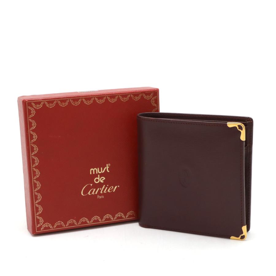 Cartier カルティエ マストライン マスト ドゥ カルティエ 2つ折財布 二つ折り財布 レザー ボルドー ゴールド金具 L3000165 | Cartier | 08