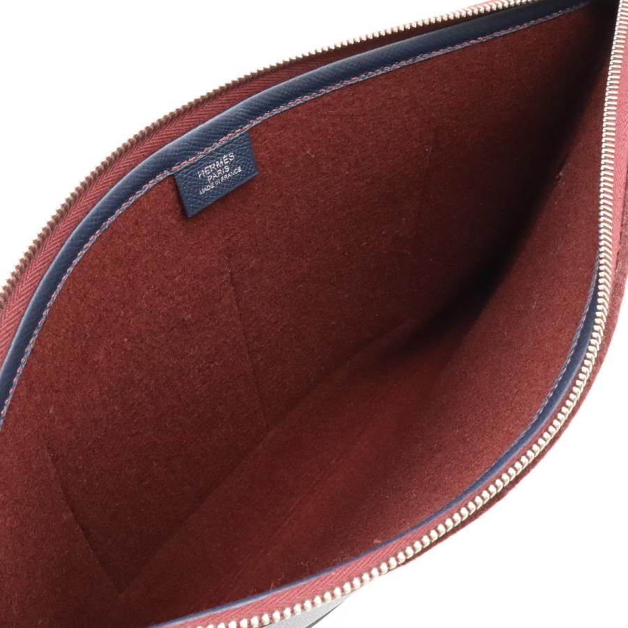 HERMES エルメス トゥードゥー 37 カラーブロック クラッチバッグ ビジネスバッグ フェルト ヴォーエプソン レザー ボルドー ダークネイビー C刻印 | HERMES | 04