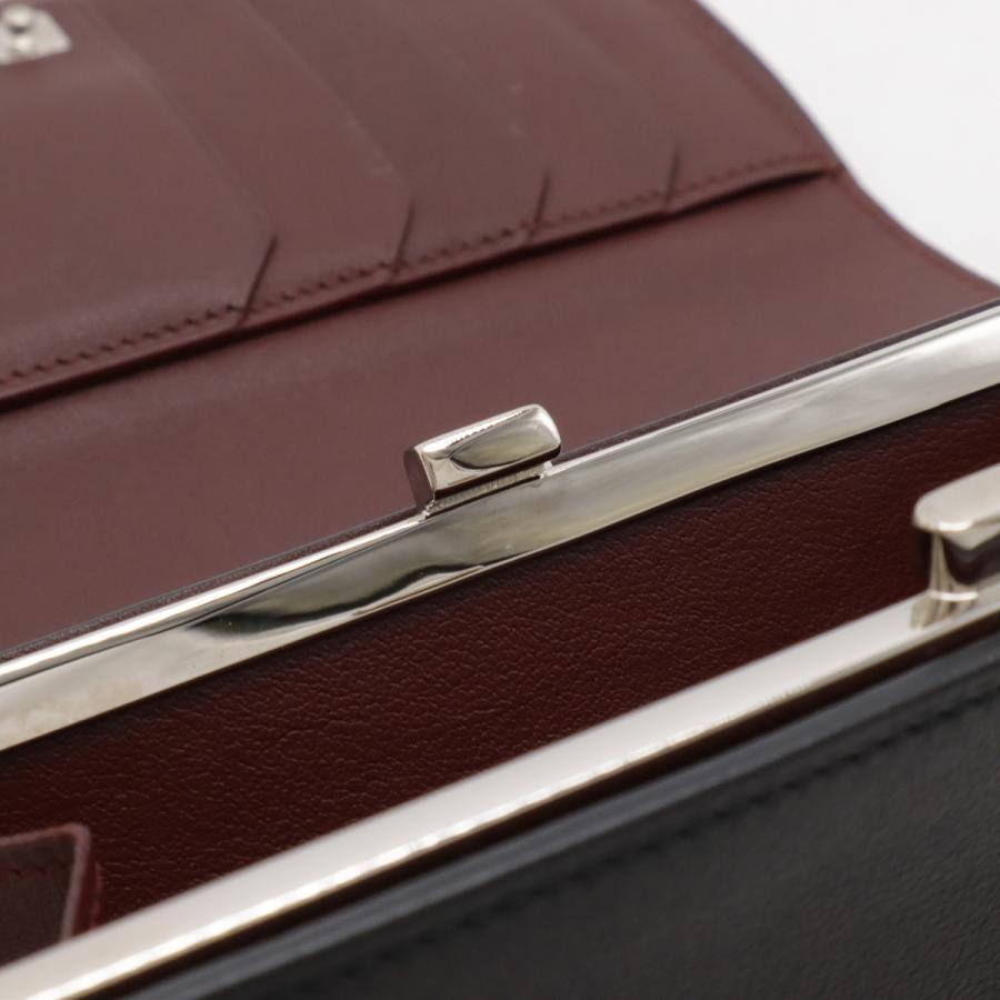 Cartier カルティエ カボションライン カボション 2つ折長財布 二つ折り がま口 ガマ口 レザー ブラック ボルドー シルバー金具 L3000585 | Cartier | 06