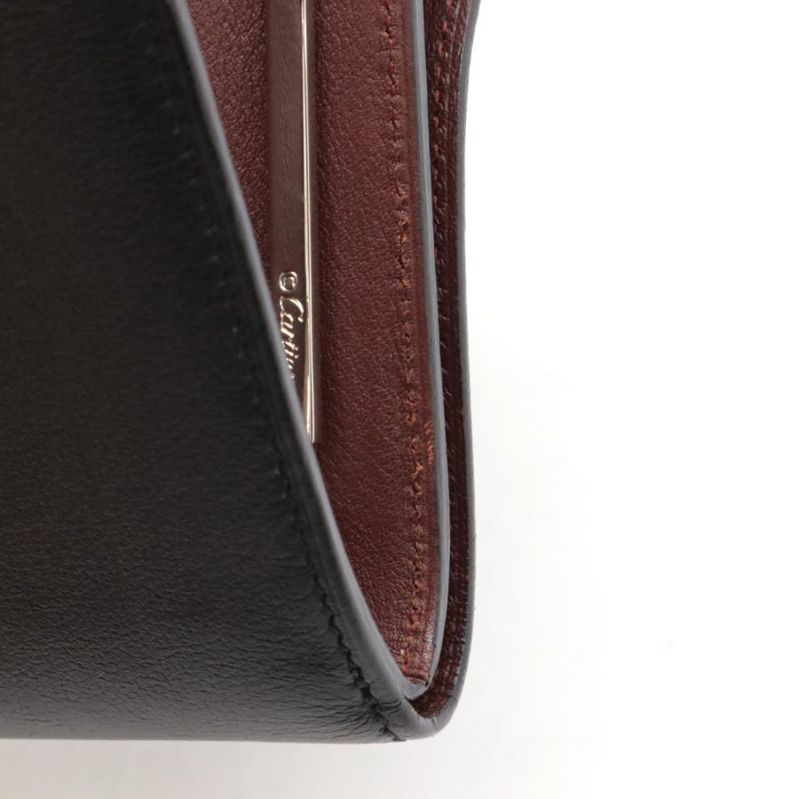 Cartier カルティエ カボションライン カボション 2つ折長財布 二つ折り がま口 ガマ口 レザー ブラック ボルドー シルバー金具 L3000585 | Cartier | 07