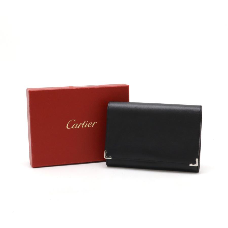 Cartier カルティエ カボションライン カボション 2つ折長財布 二つ折り がま口 ガマ口 レザー ブラック ボルドー シルバー金具 L3000585 | Cartier | 08