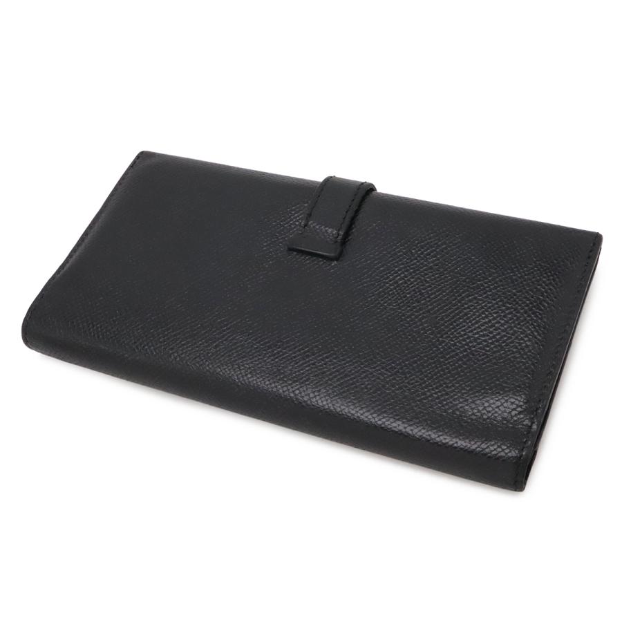HERMES エルメス ベアン 2PLIS デュプリ 3つ折長財布 三つ折り長財布 クシュベル レザー ブラック 黒 シルバー金具 □J刻印 | HERMES | 01