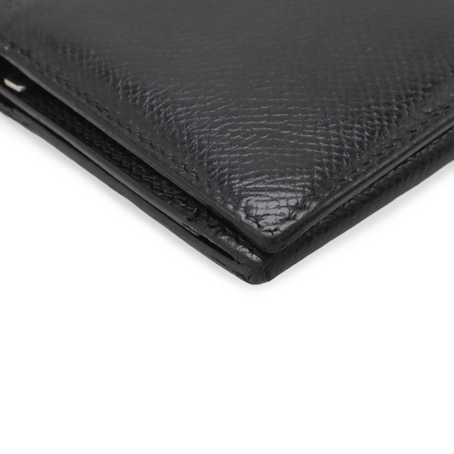 HERMES エルメス ベアン 2PLIS デュプリ 3つ折長財布 三つ折り長財布 クシュベル レザー ブラック 黒 シルバー金具 □J刻印 | HERMES | 02