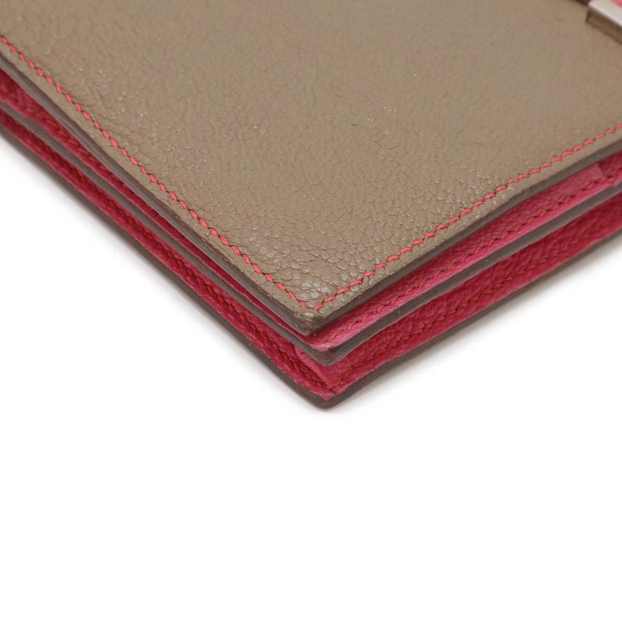 HERMES エルメス ベアンスフレ 2つ折長財布 二つ折り長財布 バイカラー シェーブル エトゥープ ピンク シルバー金具 □L刻印 | HERMES | 02