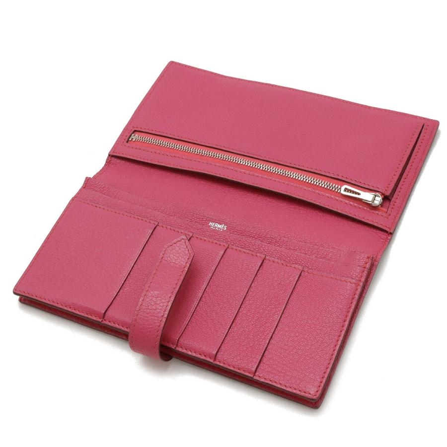 HERMES エルメス ベアンスフレ 2つ折長財布 二つ折り長財布 バイカラー シェーブル エトゥープ ピンク シルバー金具 □L刻印 | HERMES | 04