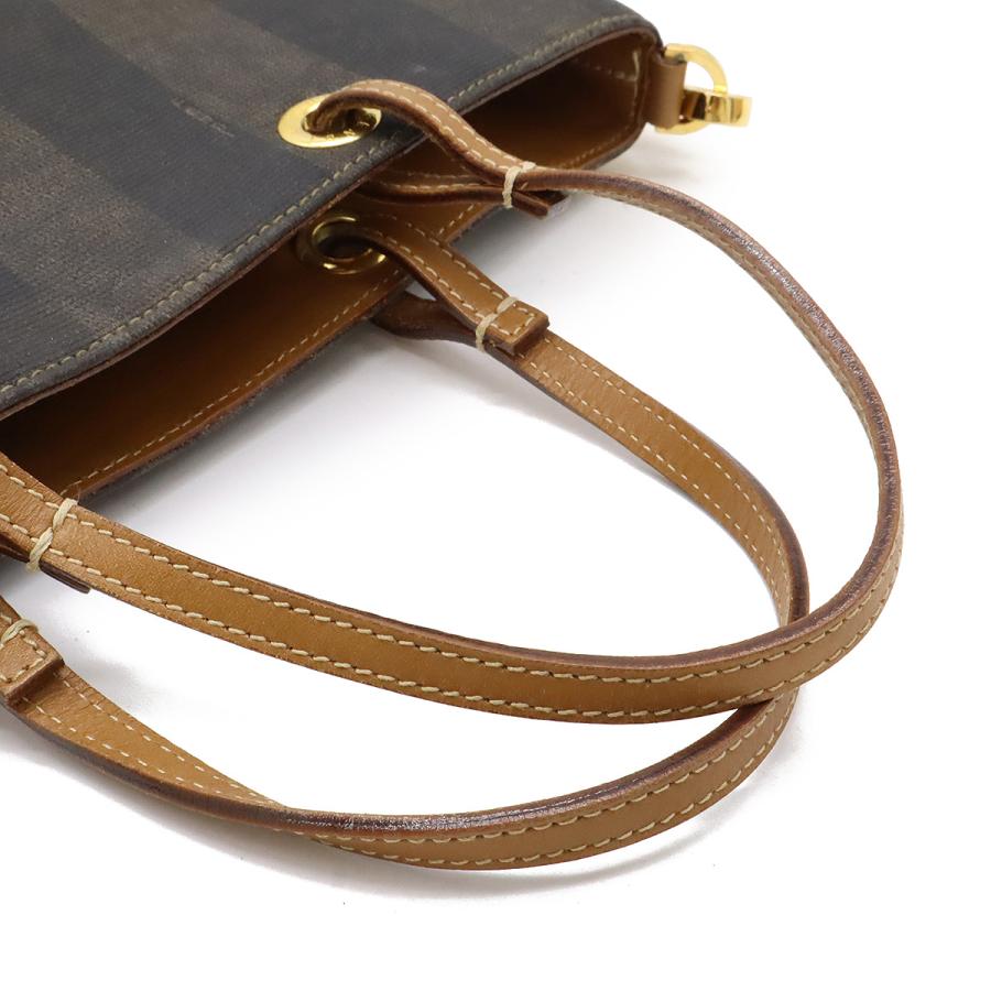FENDI フェンディ ペカン トートバッグ ハンドバッグ 2WAY ショルダーバッグ 肩掛け PVC レザー カーキブラウン ブラック 黒 | FENDI | 03