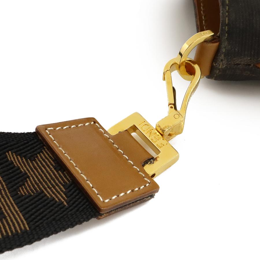 FENDI フェンディ ペカン トートバッグ ハンドバッグ 2WAY ショルダーバッグ 肩掛け PVC レザー カーキブラウン ブラック 黒 | FENDI | 05