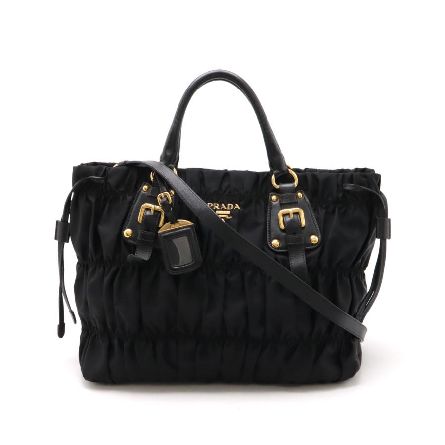 PRADA プラダ ギャザー トートバッグ ハンドバッグ 2WAY