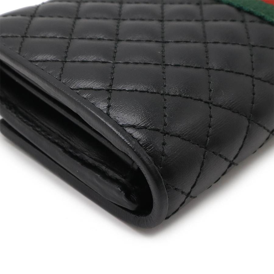 GUCCI グッチ オフィディア　シェリー GGマーモント キルティング 2つ折長財布 二つ折り長財布 レザー ブラック 黒 グリーン ゴールド金具 536451 | GUCCI | 02