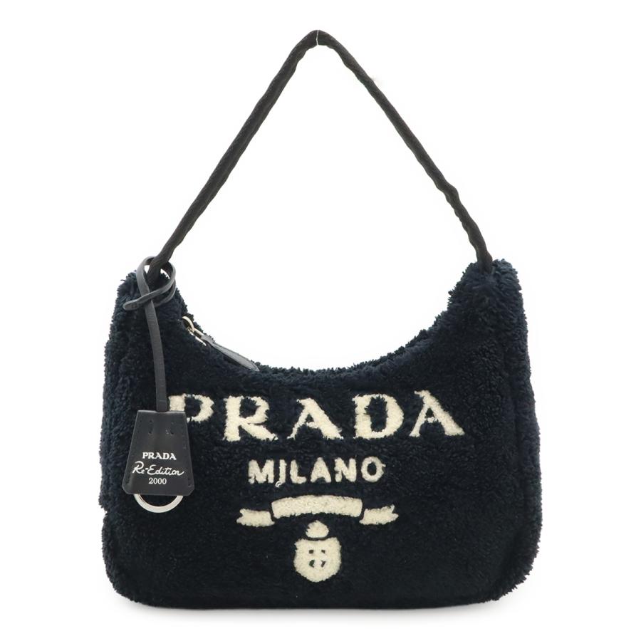PRADA プラダ テリー Re-Edition 2000 ミニバッグ ショルダーバッグ ハンドバッグ トライアングルロゴ パイル NERO 黒 ブラック 1NE515 | PRADA
