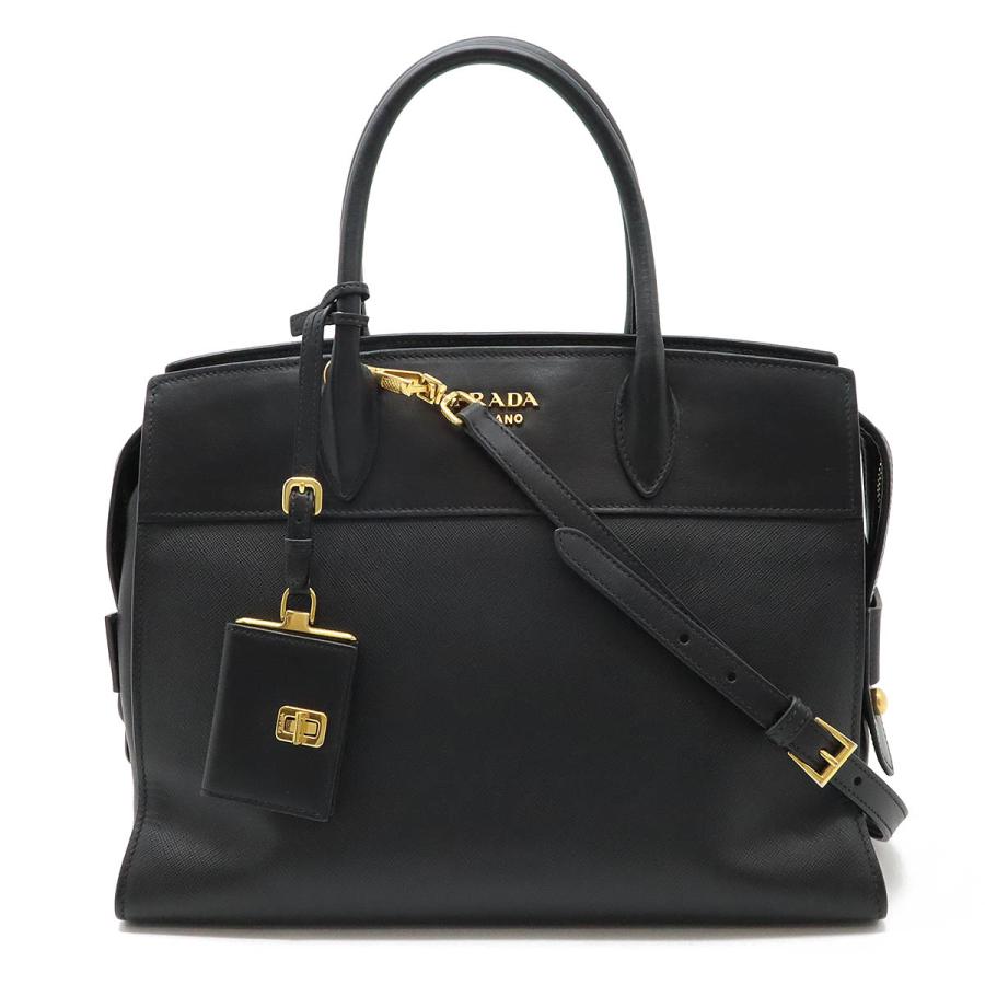 PRADA プラダ エスプラナード ハンドバッグ 2WAY ショルダーバッグ レザー NERO 黒 ブラック ゴールド金具 1BA046 PRADA（プラダ） エスプラナード ハンドバッグ 2WAY ショルダーバッグ