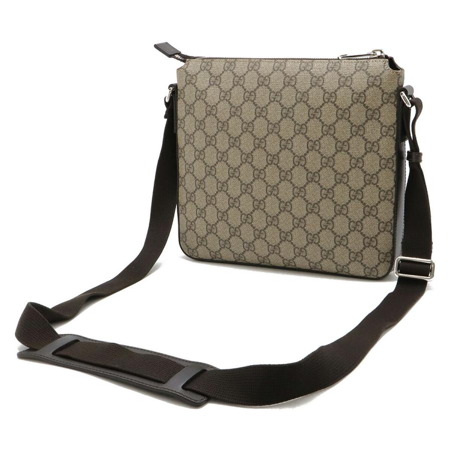 GUCCI グッチ GGスプリーム ショルダーバッグ 斜め掛け PVC レザー ベージュ ダークブラウン 茶 シルバー金具 406410 | GUCCI | 01