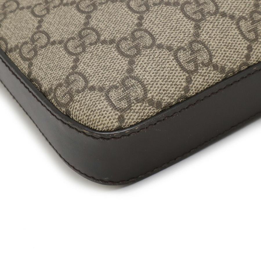 GUCCI グッチ GGスプリーム ショルダーバッグ 斜め掛け PVC レザー ベージュ ダークブラウン 茶 シルバー金具 406410 | GUCCI | 02