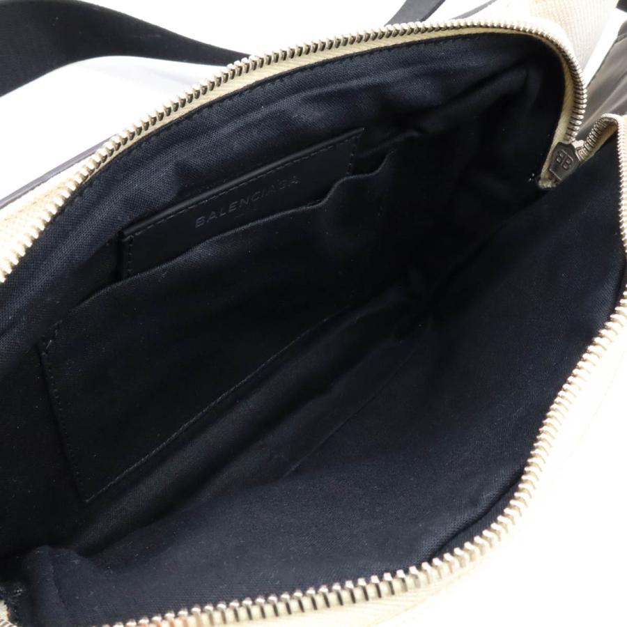 BALENCIAGA バレンシアガ ボディバッグ ベルトバッグ ウエストポーチ ウエストバッグ キャンバス レザー ナチュラル ブラック 黒 433625 | BALENCIAGA | 04